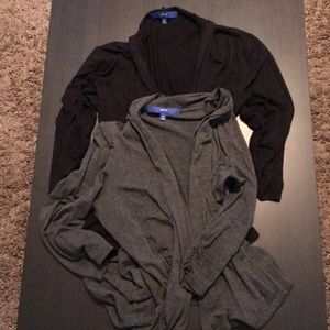 Bundle of 2 NWOT Ruffle Front Caridigans